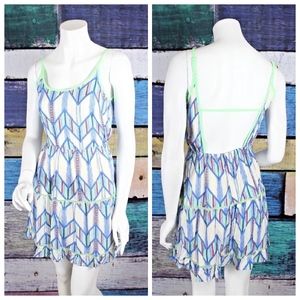 NEW Small Chevron Boho Festival Mini Dress